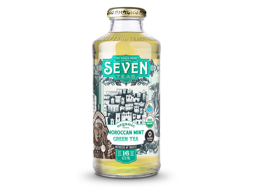 Moroccan Mint Green Tea Traditional Glass Bottles
